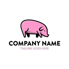Pig Cartoon Logo Character