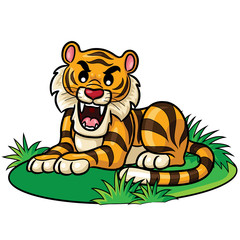 Obraz na płótnie Canvas Tiger Cute Cartoon Illustration of cute cartoon tiger.