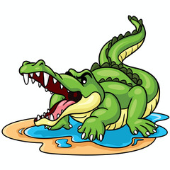 Crocodile Cute Cartoon
Illustration of cute cartoon crocodile.