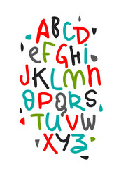 Colorful hand drawn alphabet