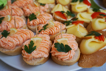 czech sandwiches - typical czech gourmet food