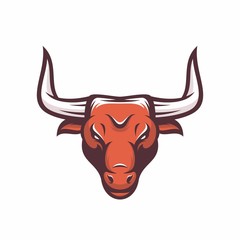 Bull Animal Head Mascot Vector Logo
