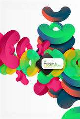 Abstract color geometric round shapes on white