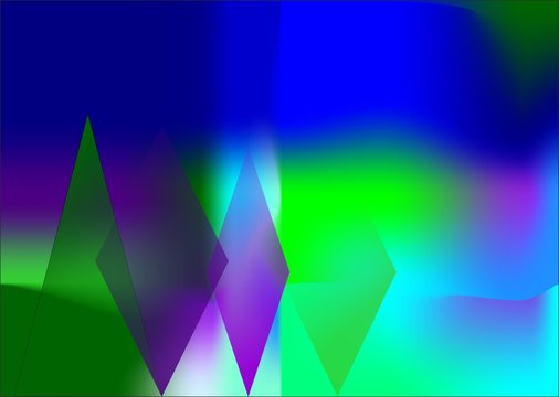 Green Blue Background, Gradient Diamonds