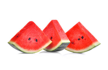 sliced fresh watermelon isolated on white background