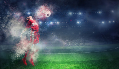 With endless will to victory. Mixed media