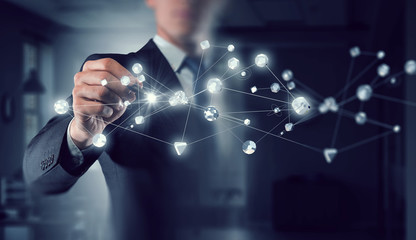 Business that connect people. Mixed media