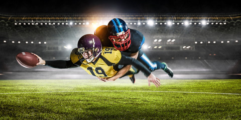 Opposition of two teams. Mixed media