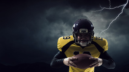 Center player with ball in hands. Mixed media