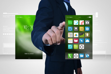 Man showing app icons