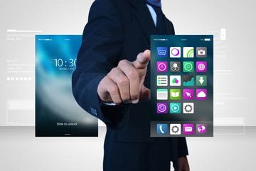 Man showing app icons