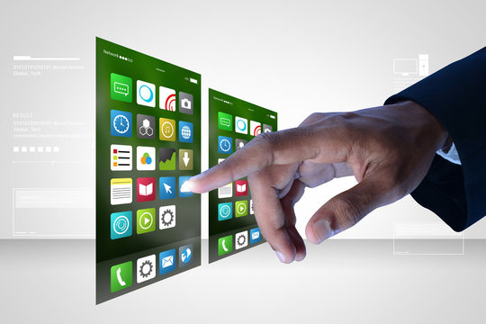 Man showing app icons