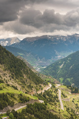 Fototapeta premium Serpentine road in Pyrenees,Andorra