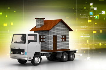 Obraz premium Truck carrying home