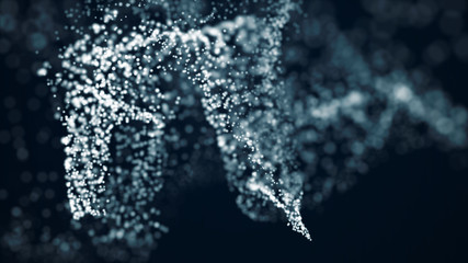 Fototapeta premium White particles explosion overlay texture for your design. Abstract background stream motion. Power of particles dust. Storm wave explode. 