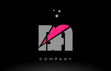 ba b a alphabet letter logo pink grey black icon