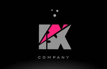 bx b x alphabet letter logo pink grey black icon