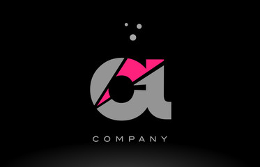 cl c l alphabet letter logo pink grey black icon