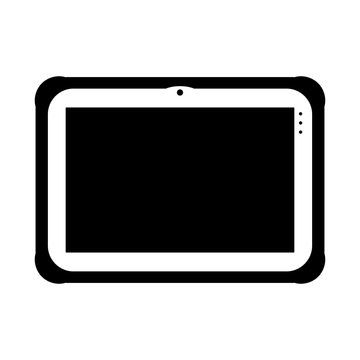 black and white tablet device clip art preview