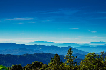 Landscape view point  many mist in mountain at Chiengmai