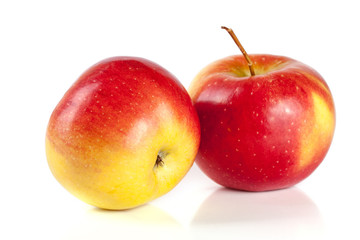 Fresh red apples isolated on white background