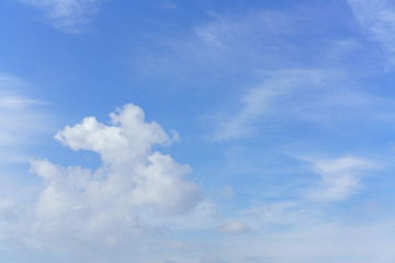 Beautiful white clouds and blue sky background