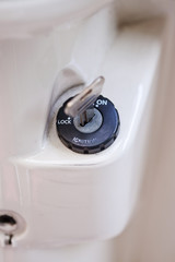 Naklejka premium Egnition lock of retro scooter