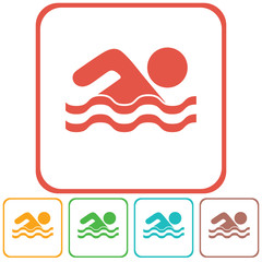 Swimming water sport icon