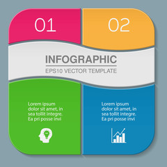 Vector infographic template for diagram, graph, presentation, chart, business concept with 2 options.