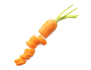 Chopped carrot isolated on white