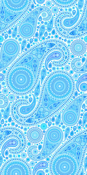Intricate Blue Paisley Pattern
