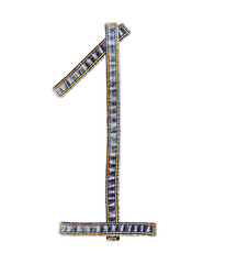 jeans alphabet number 1 (one)