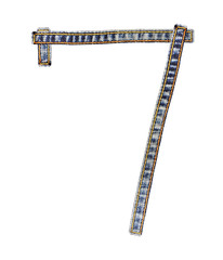 jeans alphabet number 7 (seven)