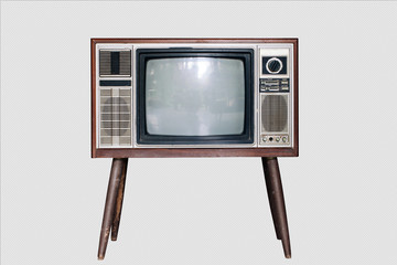 Vintage television isolated with clipping path