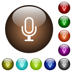 Microphone color glass buttons