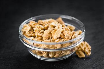 Portion of Cracked Walnuts on a slate slab