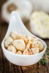 Marinated Garlic (selective focus, close-up shot)