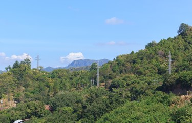 high voltage pole on the moutain