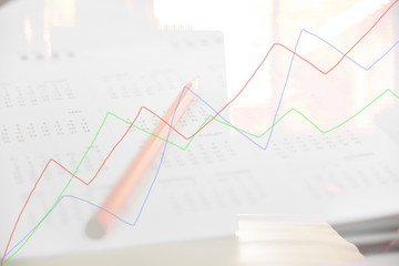 Fototapeta premium calendar background showing graph in business concept.