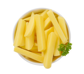 raw chipped potatoes