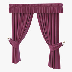 Classic curtain. Isolated on white. 3D illustration