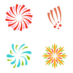 Obraz premium Firework vector illustration celebration holiday event night explosion light festive party