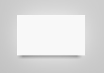 White flat 3d rendering blank banner paper sheet mockup on light grey background. Flayer, poster...