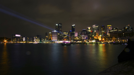 Fototapeta na wymiar Circular Quay during Sydney's Vivid