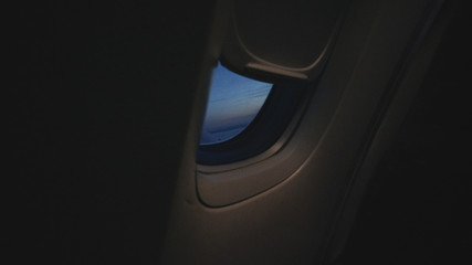 Plane window half open