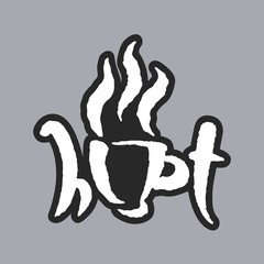 Hot Cup White Calligraphy Lettering