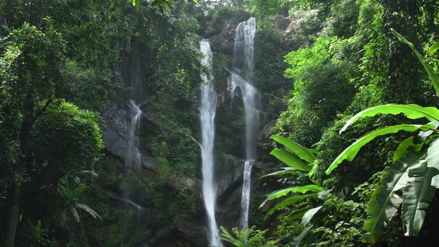 Beautiful waterfall tropical forest in Southeast Asia.