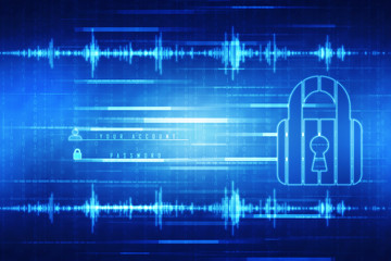 2d illustration Safety concept: Closed Padlock on digital background
