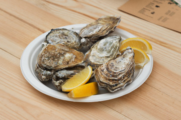 Oysters on a dish