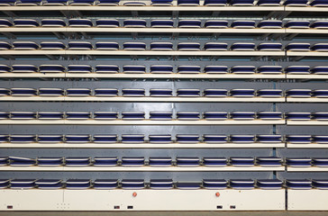 Empty removed seats in stadium